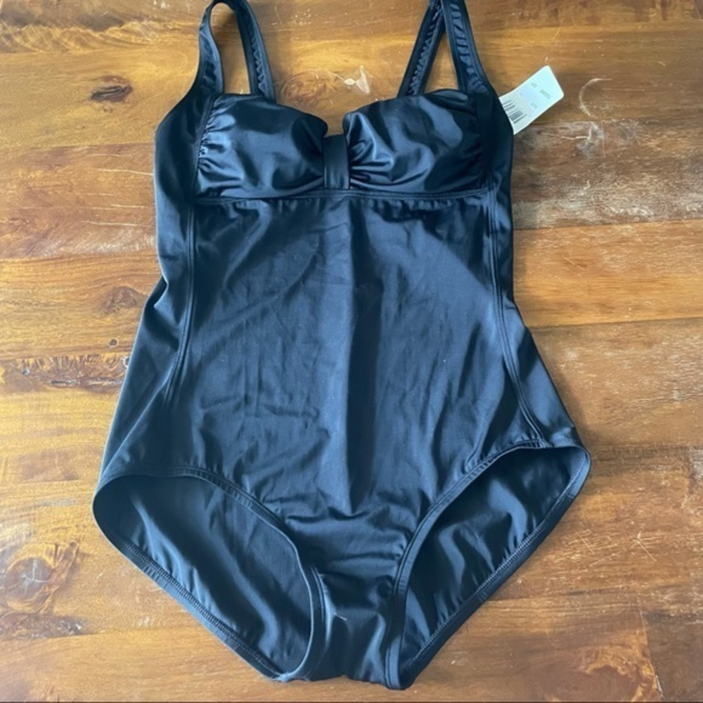 Speedo black one piece‎ retro style size 14 NWT